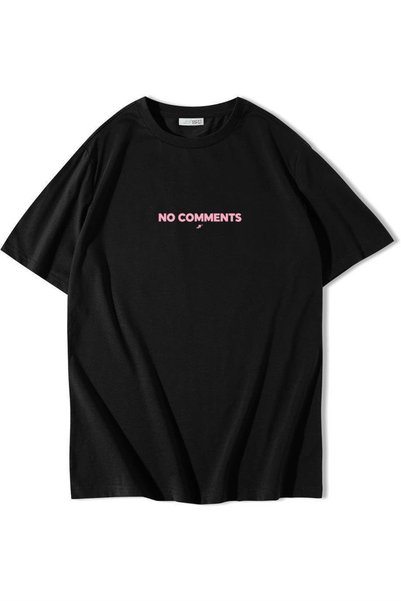 BRZ COLLECTION Tricou Unisex Oversize No Comments Negru