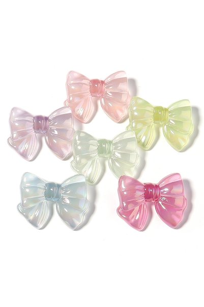 Choice 37X29mm 10pcs random mix color 10Pcs 37×29mm Acrylic Bow Beads Jelly C...