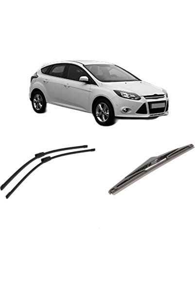 Bosch Σετ 3 υαλοκαθαριστήρων FORD FOCUS III Hatchback 2011-2020, για παρμπρίζ...