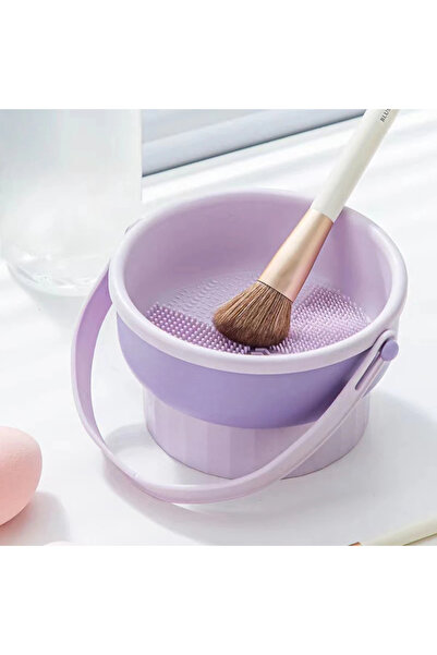 Choice Purple Silicone Makeup Brush Cleaning Bowl, Beauty Egg Tool with Dryin...