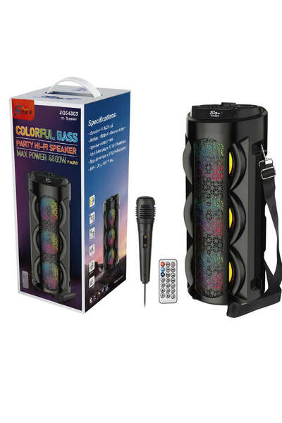 AT Performance Boxă Portabilă Bluetooth ZQS4303 cu Lumini RGB – 4" Party Speaker