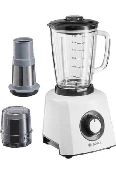 Bosch خلاط 1.5 لتر W600 وعاء زجاجي أبيض MMB33G5BGB