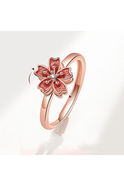 Choice resizable TJZ477 Anxiety Fidget Sakura Flower Spinner Ring Anti Stress...