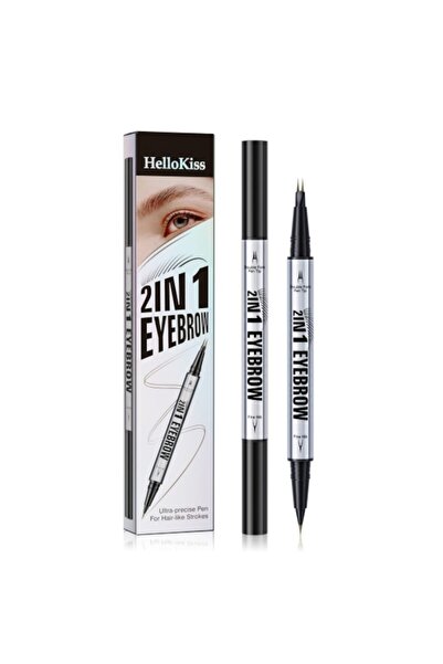 HelloKiss Creion de sprâncene pentru femei, creion de sprâncene 2-în-1 cu 2 v...