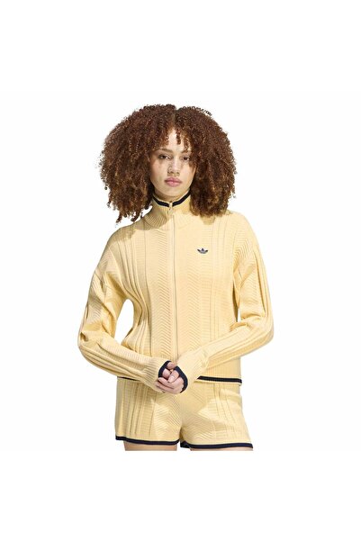 adidas Kr7047-K Knıt Fb Tt Women's Jacket Yellow