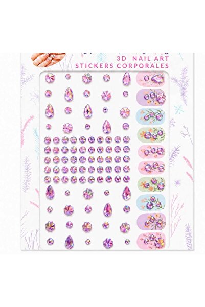 yiğit aksesuar Pembe Nail art kendinden Yapışkanlı Stiker Taş Bedazzling kit ...