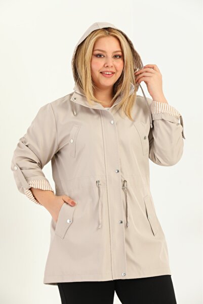 TUTveAL Collection Women's Water-Resistant Trench Coat Hooded Lined Trench Co...