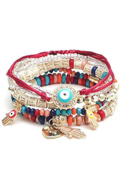 Choice 8 6Pcs/set Bohemian Evil Eye Bracelet Set For Women Fatima Hand Heart ...