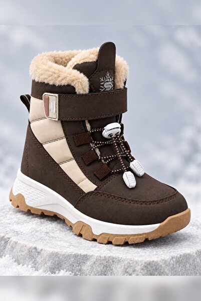 MUGGO PEAK İçi Kürklü Cırtlı ve Bağcıklı Unisex Çocuk Kar Botu