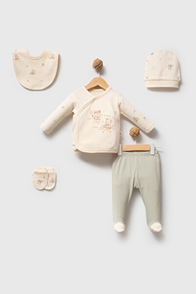 hhoneybaby 100% Organic Cotton Play Tennis 5-Piece Hospital Discharge Set