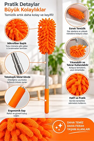 omilife Mikrofiber Makarna Mop Toz Alma Paspası Tüy Toplayıcı Çok Amaçlı Temizlik Mopu