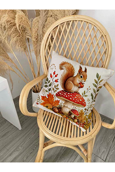 Filamente Çift Taraflı Dijital Baskı Kırlent Kılıfı - Sonbahar / Autumn Seri