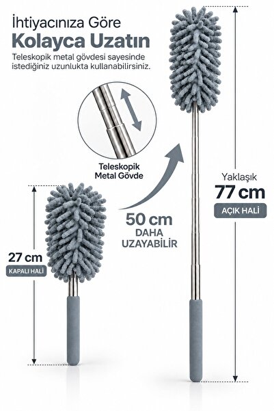 omilife Mikrofiber Makarna Mop Toz Alma Paspası Tüy Toplayıcı Çok Amaçlı Temizlik Mopu