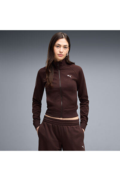 Puma Slim Track Kadın Kahverengi Dik Yaka Ceket