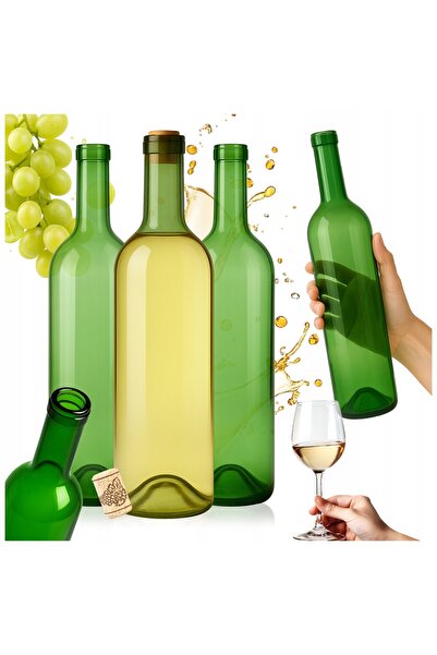 SuperButelki Set 10 Sticle, Bordeaux, 750 ml, Cu Capac, Pentru Bauturi Alcool...