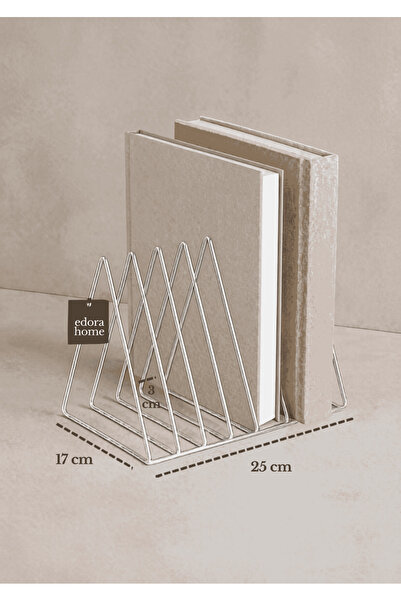 Edora Home Parlak Silver Masa Üstü Kitap Düzenleyici Ofis Salon Organizer