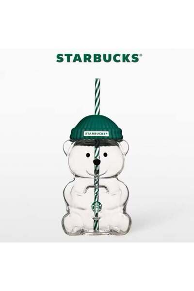 Starbucks Starbucks Green and Red Bearista Glass Mug