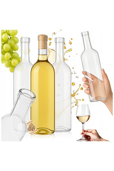 SuperButelki Set 10 Sticle, Bordeaux, 750 ml, Cu Capac, Pentru Bauturi Alcool...