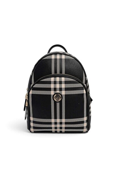 Silver Polo Black - Black Striped Plaid Women's Backpack Sp1062