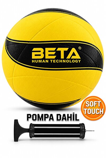 Telvesse Voleybol Topu Pompa Dahil Set Kauçuk Beta Dikişsiz Yekpare Üretim Siyah