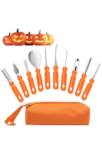 Generic Brand Halloween Pumpkin Carving Kit, 10-Piece Pumpkin Carving Tool Se...