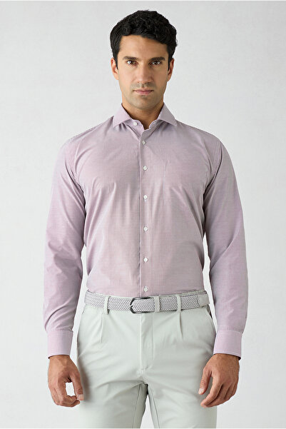 Kiğılı Long Sleeve Regular Fit Pocketed Cotton Easy-Iron Classic Collar Strip...