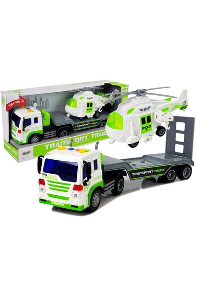 LEAN Transportor de mașini cu baterii 1:16 cu elicopter
