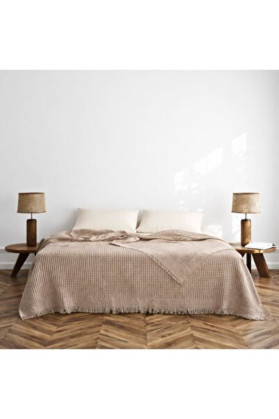 Bahar Tekstil Cuvertură gofrată din bumbac 100% 180x240 cm, Optimus Mink bej