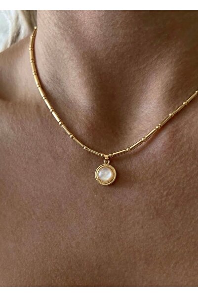 KİLİGİSTANBUL Gold Color Mineli Toff Necklace