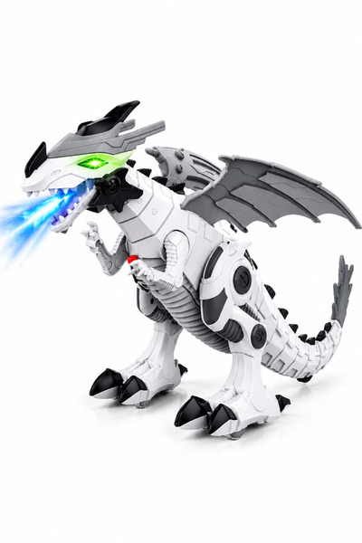 craftivio Işıklı Sesli Yürüyen Robot Dinozor Kanatlı Ejderha Oyuncak 33 cm