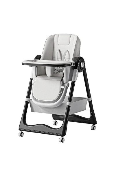 popypapa Scaun de Masa Bebelusi A65, Pliabil, 3 in 1, Piele PU