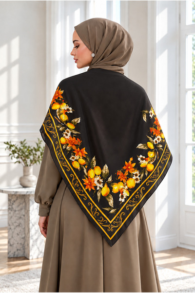EBRUTESETTÜR Elite Patterned Shoulder Shawl - Scarf Series Brown