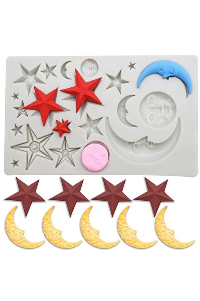 Generic Brand Matrițe din silicon, Tematică Soare Lună Stele - Decor pentru t...