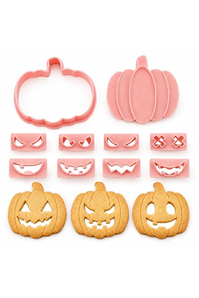 Generic Brand Set de 10 decupatoare de biscuiți de Halloween, din plastic 3D