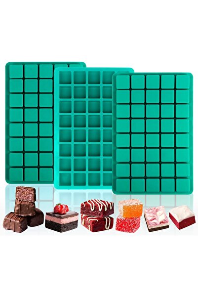 Generic Brand Set de 3 forme pătrate din silicon pentru ciocolată cu 40 de ca...