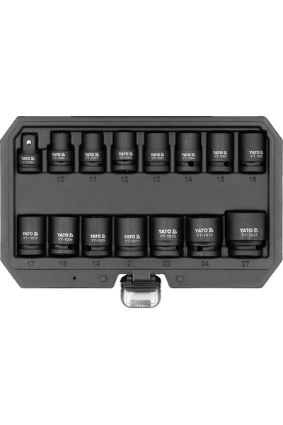 yato Set de chei tubulare de impact de 1/2 inch, 15 piese (YT-10253)