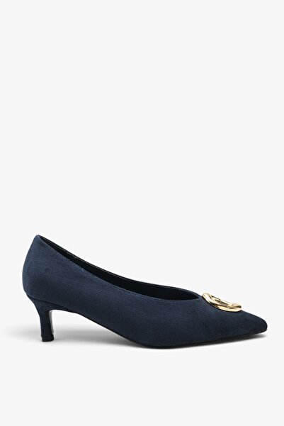 İNNABUTİKK Raven Women's Heeled Shoes - Navy Blue Suede