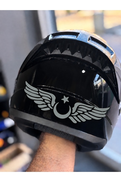 Banxtre Motosiklet ve Kask için Kanatlı Bayrak Sticker Etiket (20CM)