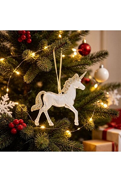 idei Accesoriu produs de Crăciun, pandantiv acrilic unicorn 14 cm cu panglică...