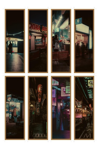 OEM Σετ 8 σελιδοδεικτών, με θέμα Cyberpunk Street Food, από χαρτόνι υψηλής πο...