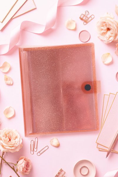 Pokscard Soft Cover Transparent Glitter Card Album - Pink