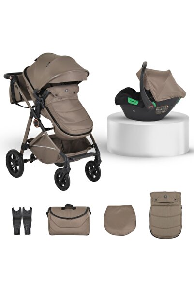 Moni Carucior 2în1 Lara Beige,Transformabil, Scaun Auto I-Size 40-87 cm, Pânz...