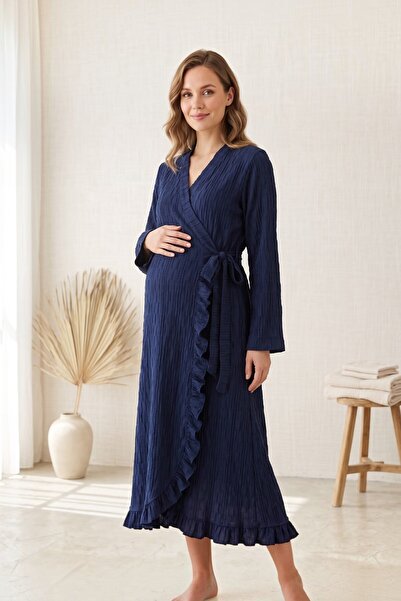 Miss Dünya Lissa Allesa Ruffle Detailed Maternity and Postpartum Knitted Dres...
