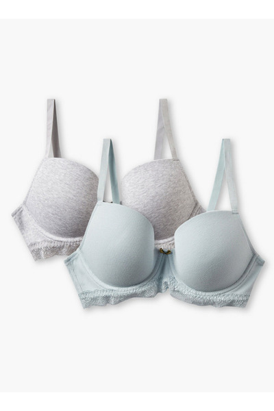 FAV 2-Pack Push-Up Bra Lace Trim
