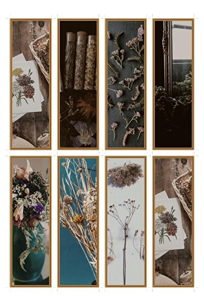 OEM Semne de Carte Set 8 Bucati cu Tematica Botanica Vintage, Design Floral R...
