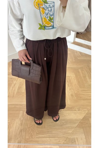 QUWİQ Tricou de damă cu mânecă lungă, imprimat, supradimensionat, 100% bumbac