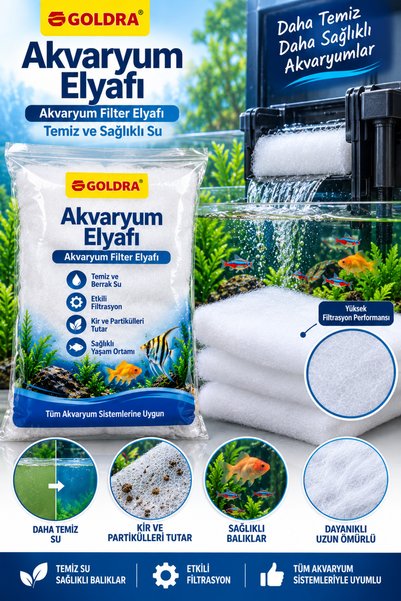 Aslia Akvaryum Elyafı – Akvaryum Filtre Elyafı Su Temizleyici ve Partikül Tutucu 250 Gr