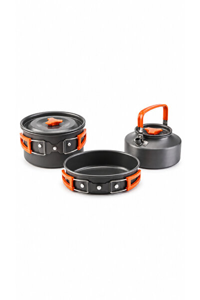KARCAMP Aluminum Camping Cooking Set - Pot, Pan, and Teapot