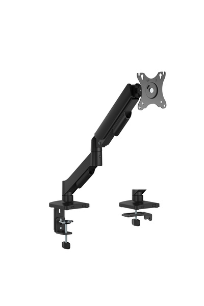Sarftech 17-32'' Single Arm Shock Absorber Monitor Arm Adjustable Desk Clamp Spring-Assisted Full Motion Monitor Stand