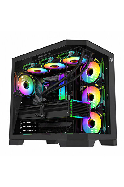 Next Gaming Infinity 7x ARGB Fan Kumanda ve Kontrolcü ATX Boş Bilgisayar Kasası Siyah